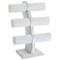 Velvet 3-Tier Jewelry Holder for Necklaces and Bracelets - Organizer Tower and Display for Selling (Gray)